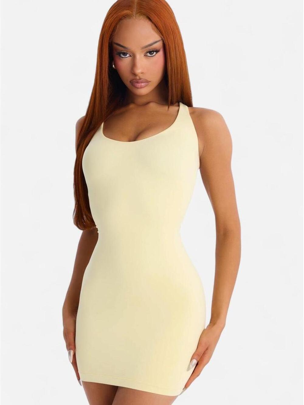 Fashion Nova Women's Yellow and Cream Skirt